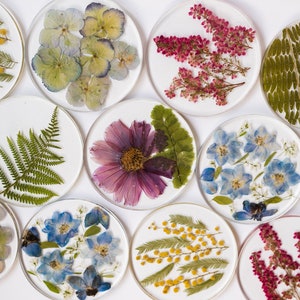 Floral Resin Coasters - Handmade coasters, Botanical coasters